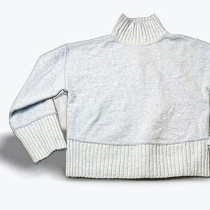 Anthropology Oliver O Light Blue Sweater Mock Neck Oversized Ribbed Knit Small